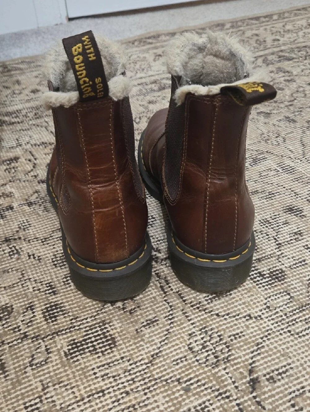 Doc Martens Brown Leather Fleece-Lined Chelsea Boots